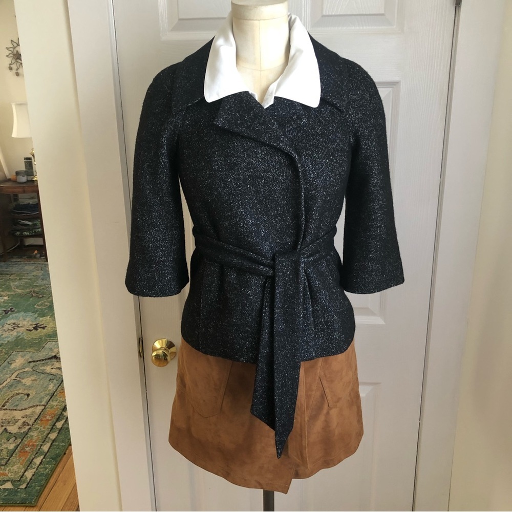 grey cropped collared jacket